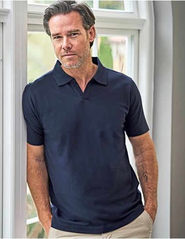 T-1404-Luxury Stretch V-Neck Polo